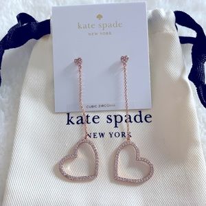 Kate Spade Yours Truly dangling heart earrings